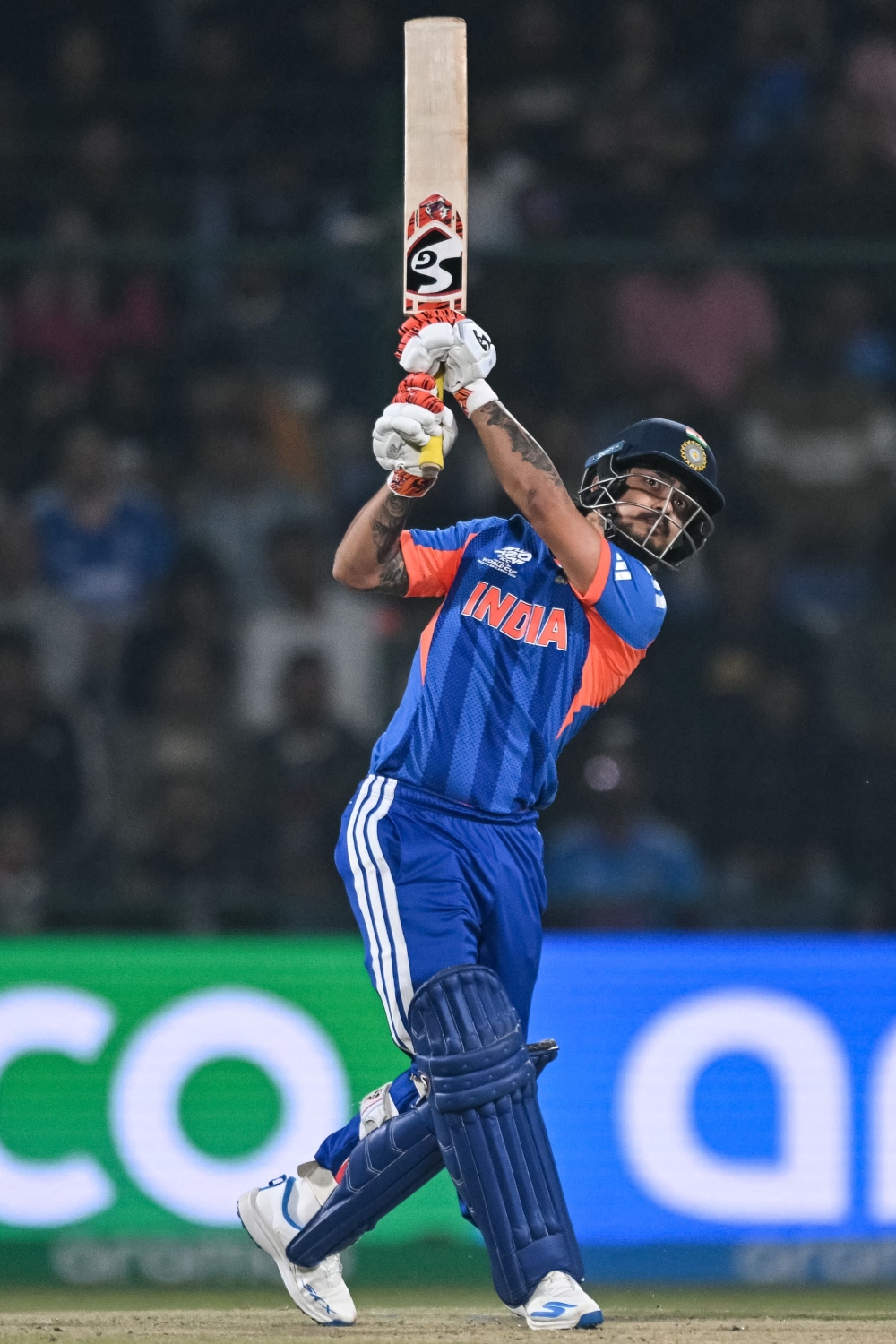 India's Ishan Kishan plays a shot during the 2026 ICC Men's T20 Cricket World Cup 