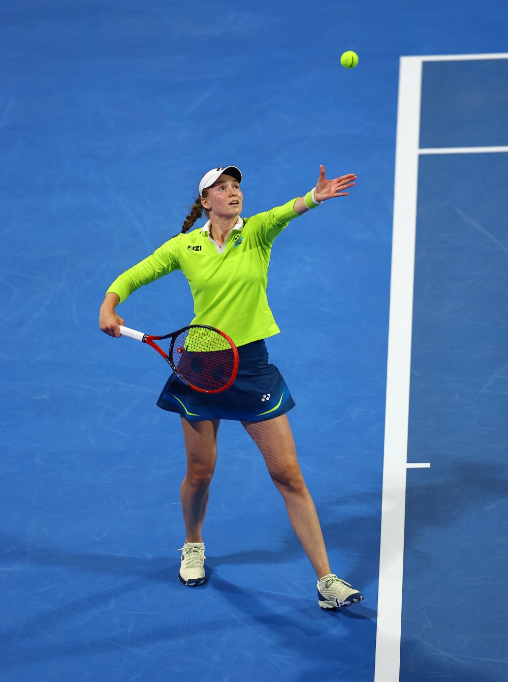 Kazakhstan's Elena Rybakina in action 