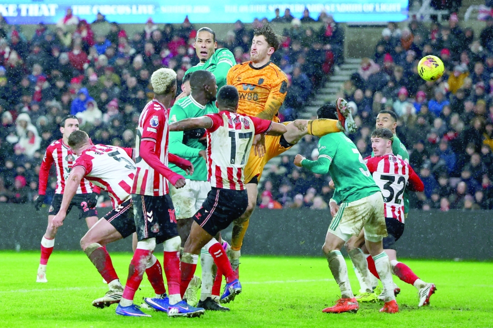  Liverpool's Virgil van Dijk during the match aginst Sunderland