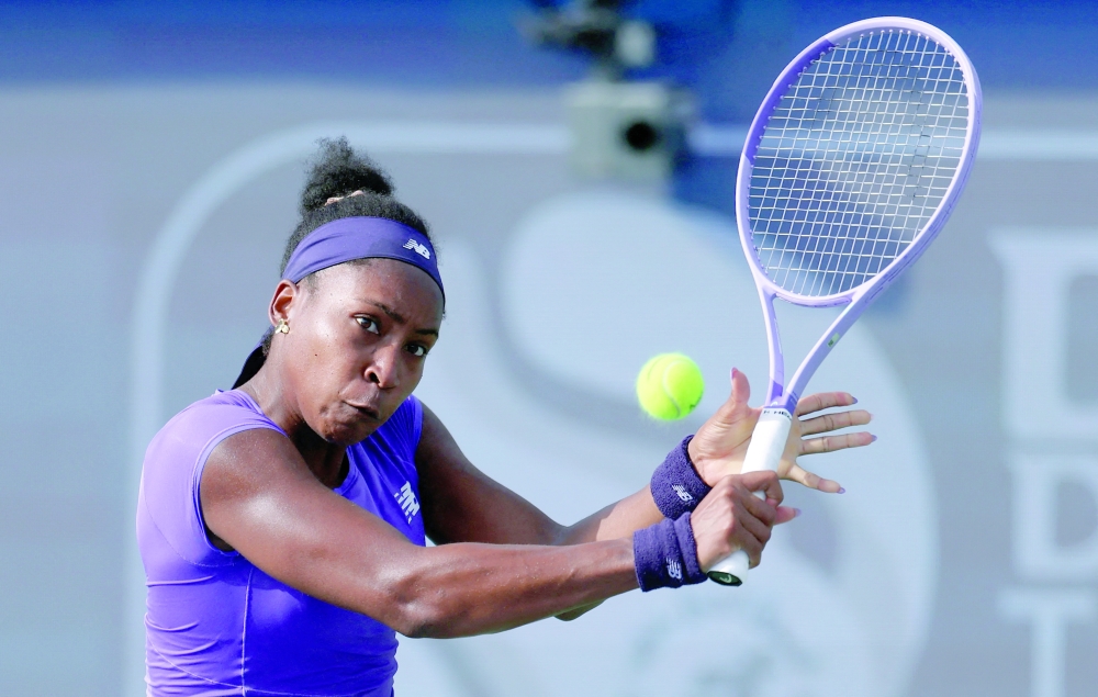 Coco Gauff of the US in action during her round of 32 match against Russia's Anna Kalinskaya at Dubai Championships. — Reuters