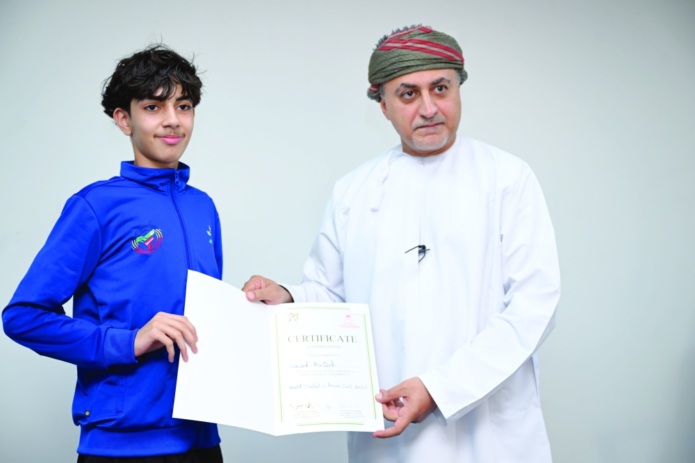 Nawaf al Aufi won the gold in the Arab Taekwondo Cup 