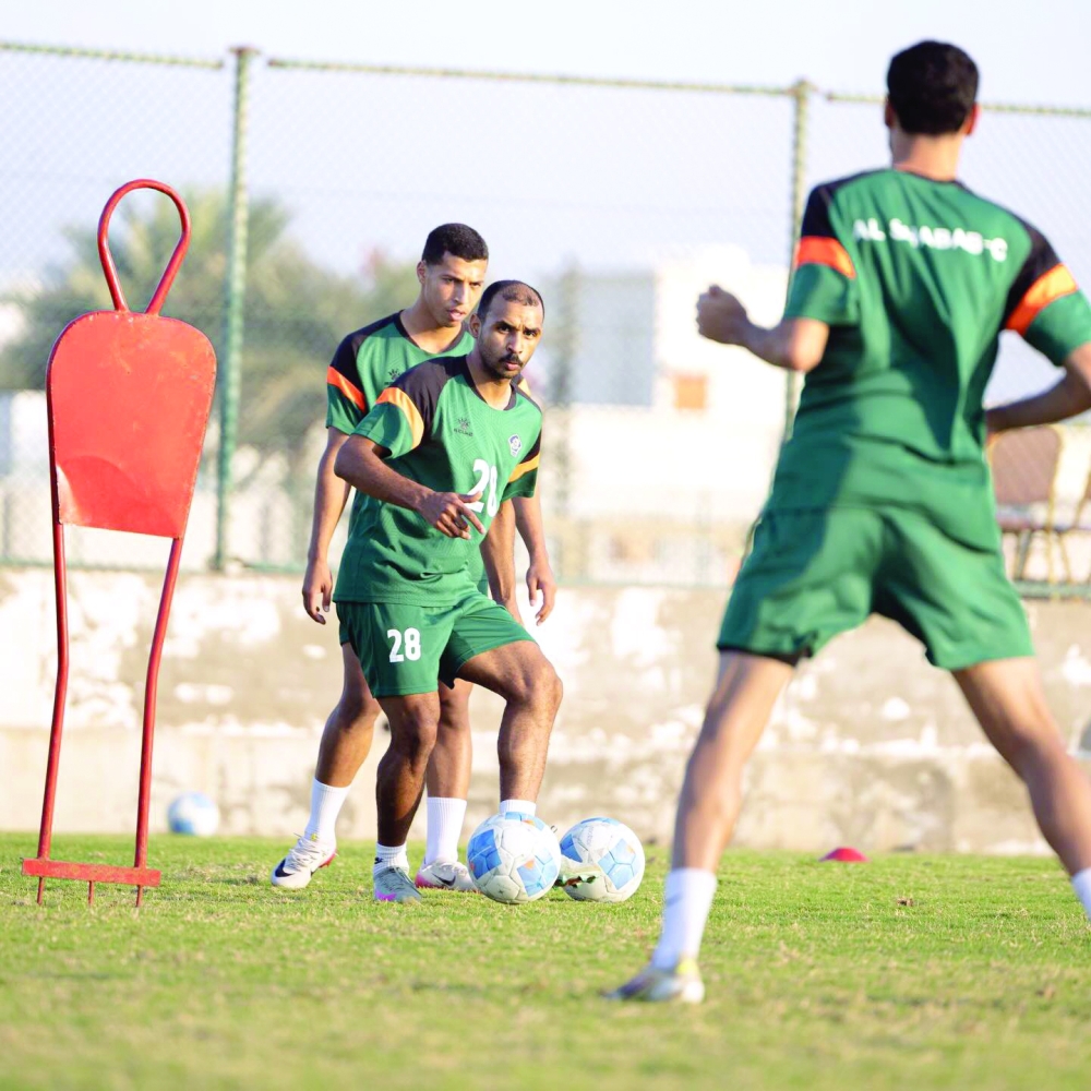 Al Shabab players during training.