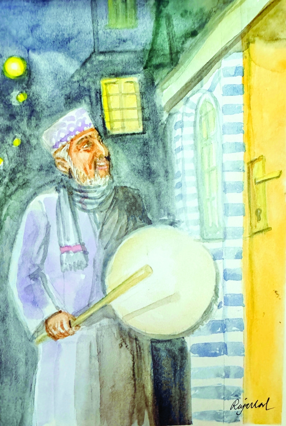 The Mesaharaty who traditionally walks around neighbourhoods before dawn during Ramadhan