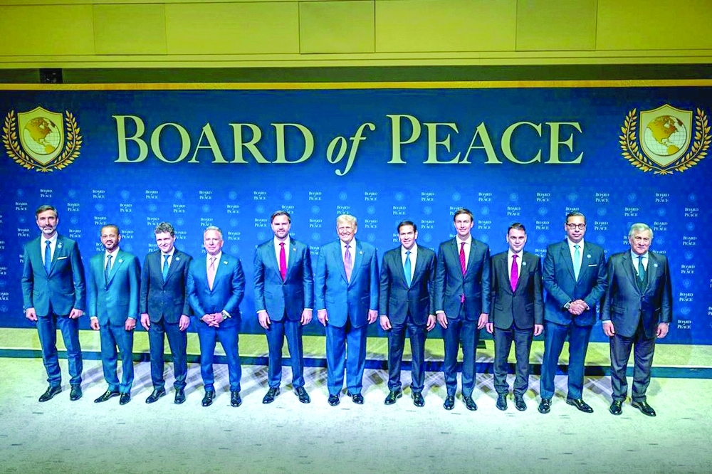 Sayyid Badr bin Hamad al Busaidy, Foreign Minister, with US President Donald Trump and other ministers in Washington DC on Thursday. — ONA