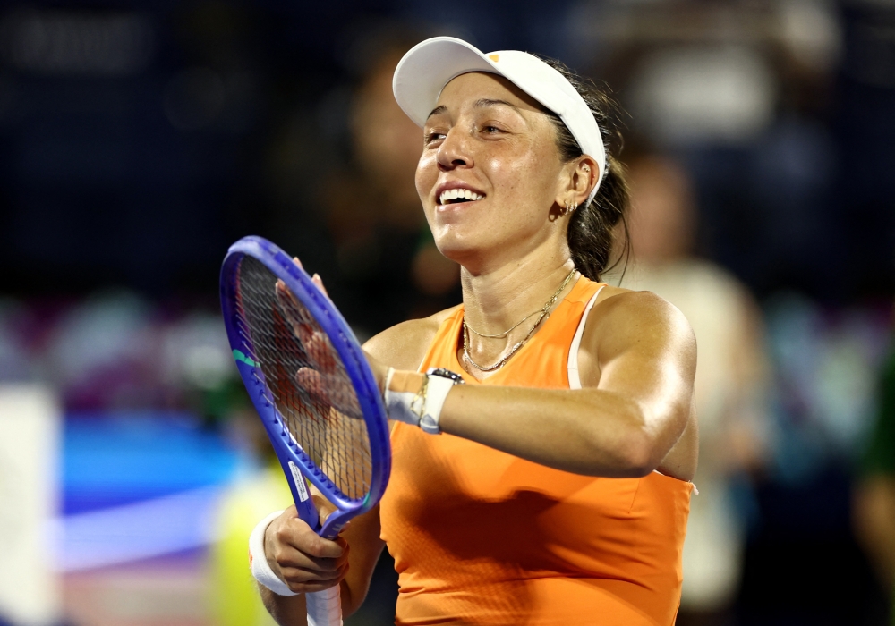 Pegula of the U.S. celebrates winning her semi final match against Anisimova