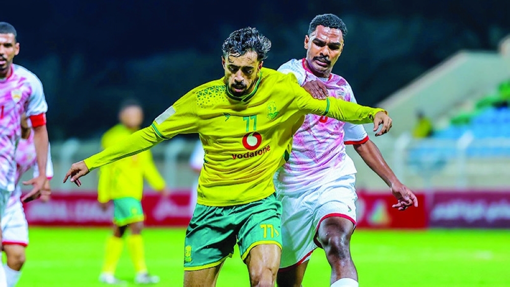 Nasser al Rawahi intercepted the ball in midfield.