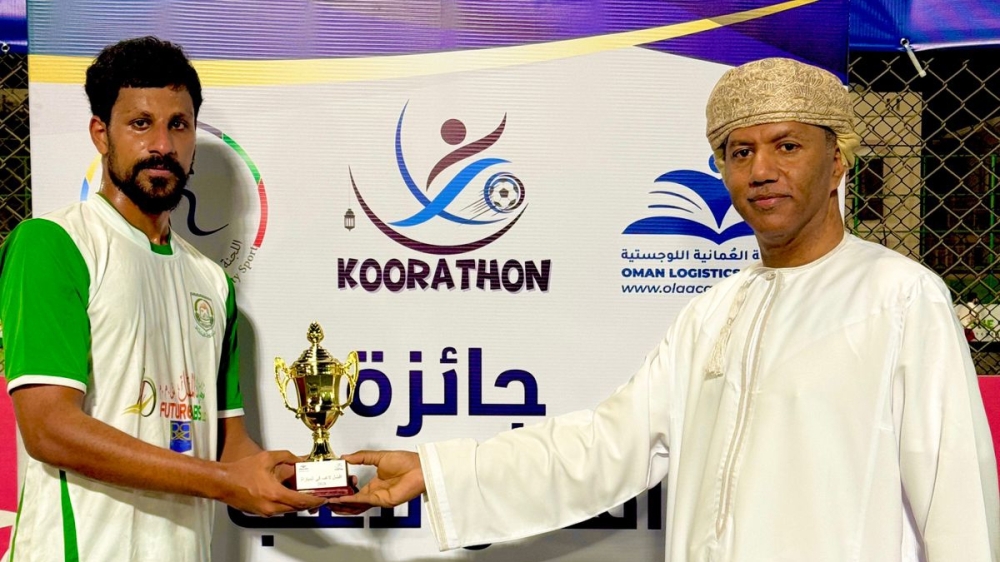 The best player award being presented.