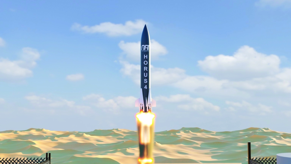 Visual depicting ART’s Horus 4 reusable rocket prototype 