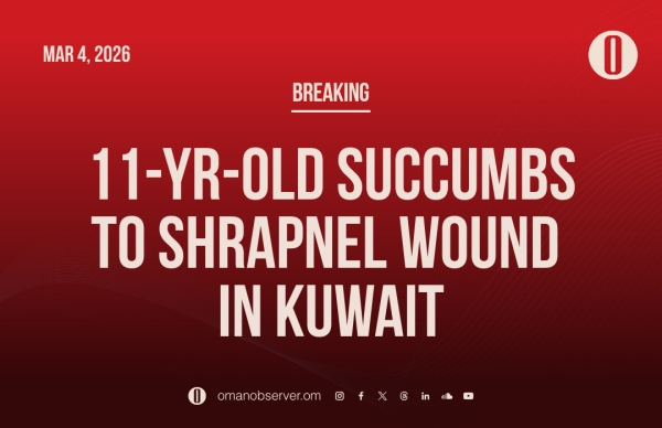 11-year-old succumbs to shrapnel wound in Kuwait