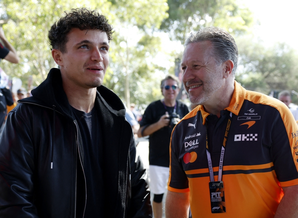   McLaren's Lando Norris and McLaren chief executive Zak Brown ahead of the Australian Grand Prix  