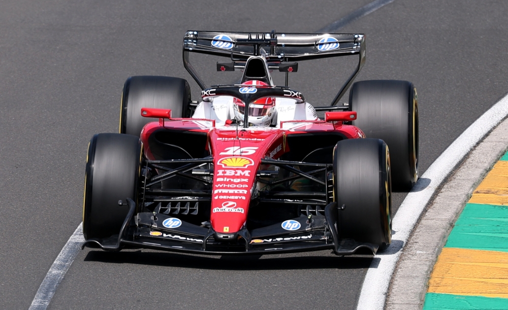  Ferrari's Charles Leclerc in action during practice 