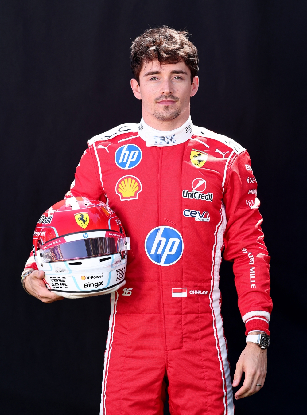  Ferrari's Charles Leclerc during the photoshoot ahead of the Australian Grand Prix 