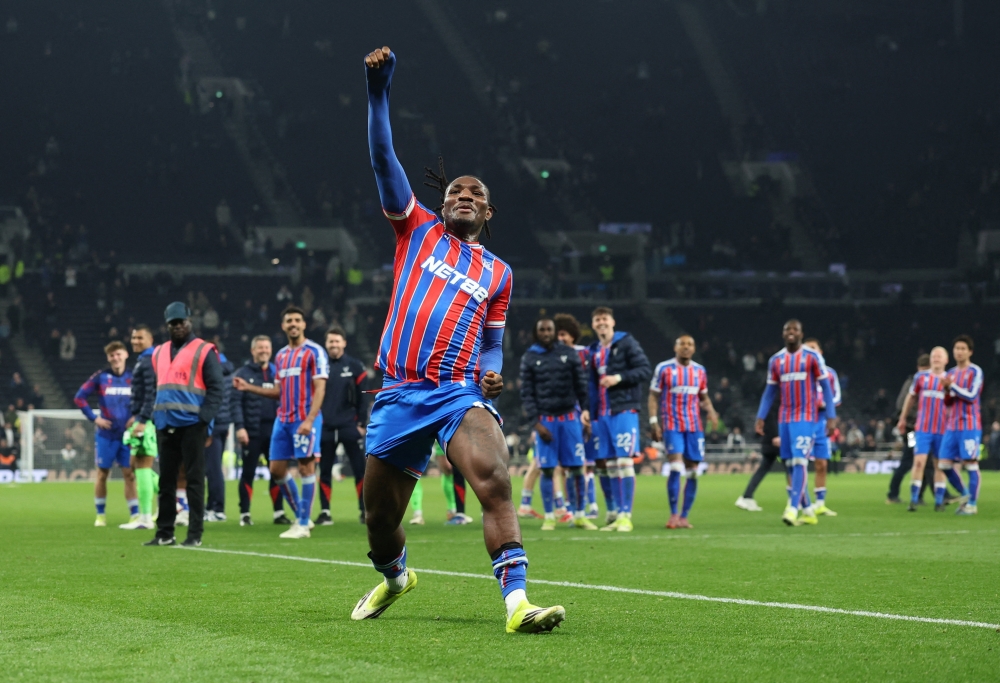  Crystal Palace's Christantus Uche celebrates after the match