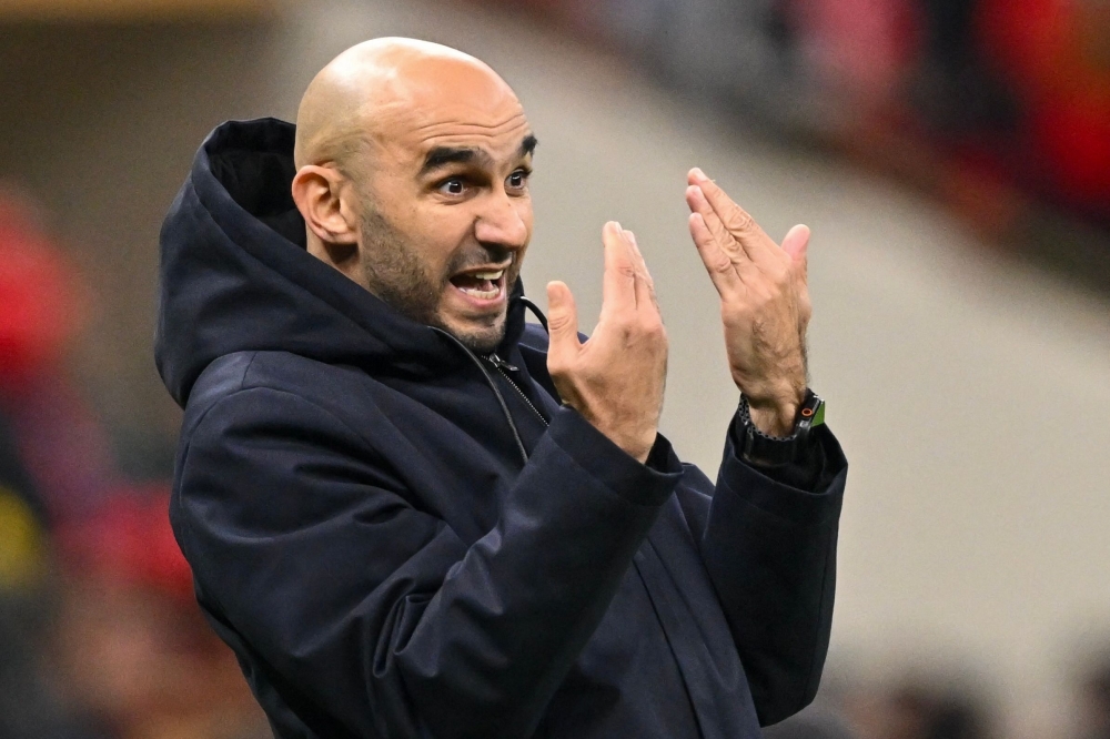 (FILES) Morocco's head coach Walid Regragui reacts during the Africa Cup of Nations (CAN) final