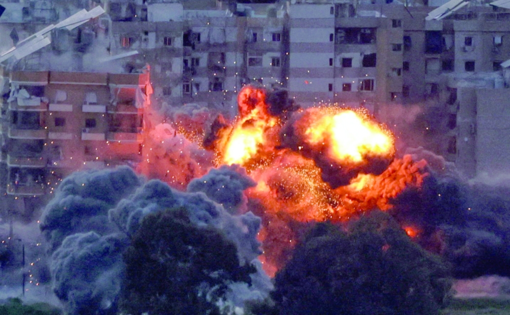 An explosion on Beirut's southern suburbs after an Israeli strike amid the US-Israeli conflict with Iran, Lebanon. - Reuters