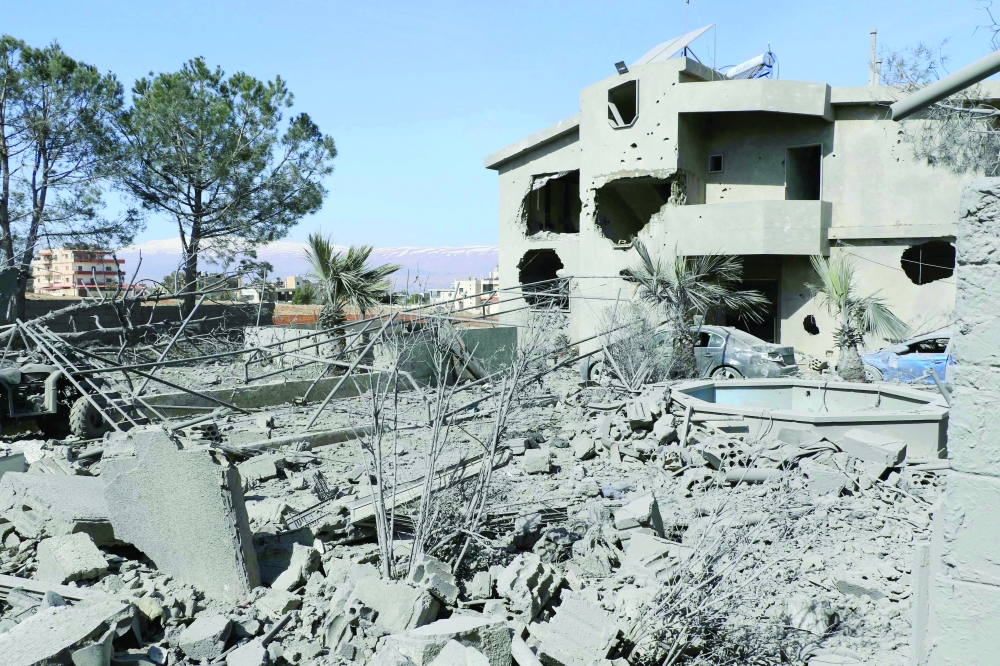 The site of an Israeli air strike that targeted the village of Douris, near Baalbeck in Lebanon's Bekaa valley. — AFP