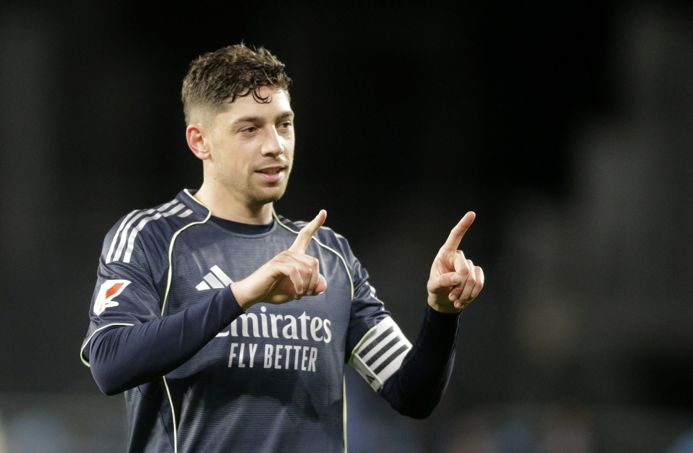  Real Madrid's Federico Valverde celebrates scoring their second goal 