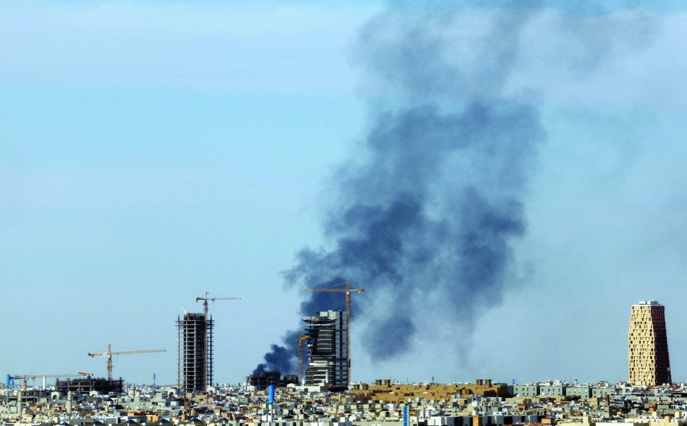 Smoke rises above the city of Riyadh, Saudi Arabia. — Reuters 