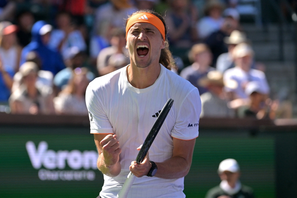 Alexander Zverev (GER) celebrates after defeating Brandon Nakashima (USA) in the third round 