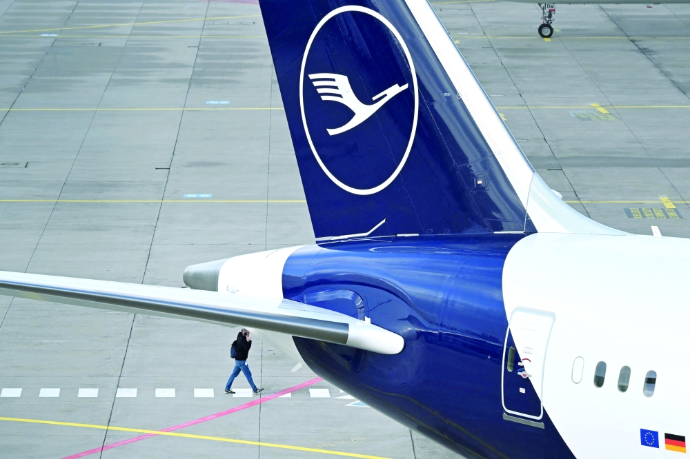 German airline Lufthansa with the company's logo at the international Frankfurt Airport, Frankfurt am Main, western Germany. — AFP