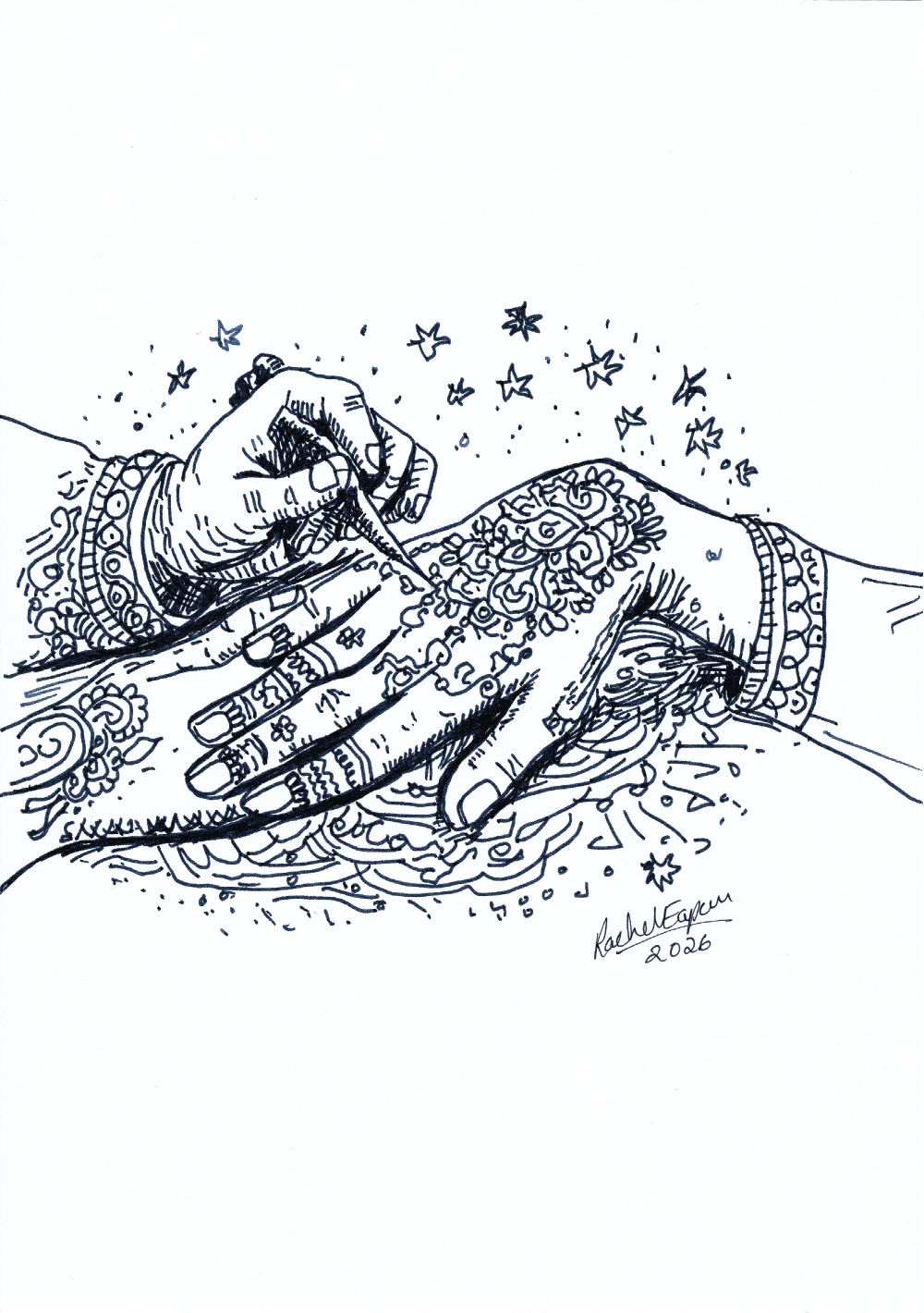 Rachel's illustration mehndi designs for Eid celebration