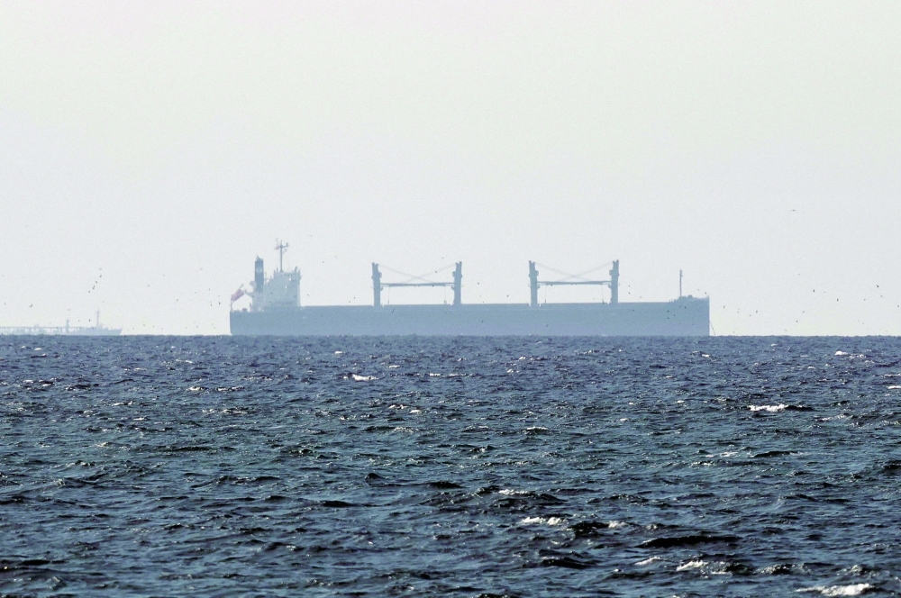 A tanker sails near the Strait of Hormuz, as seen from Ras al Khaimah. — Reuters
