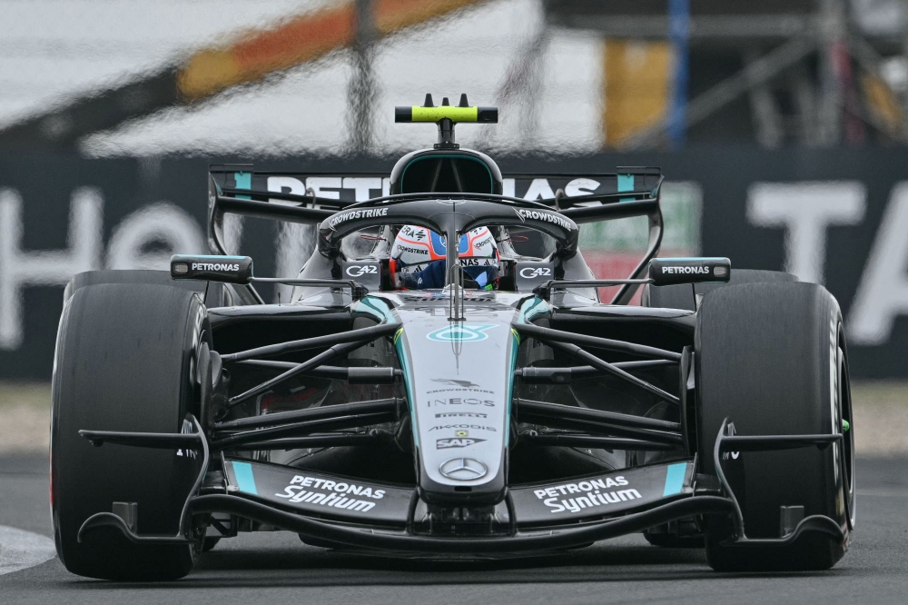 Mercedes' Italian driver Kimi Antonelli competes during the Formula One Chinese Grand Prix  