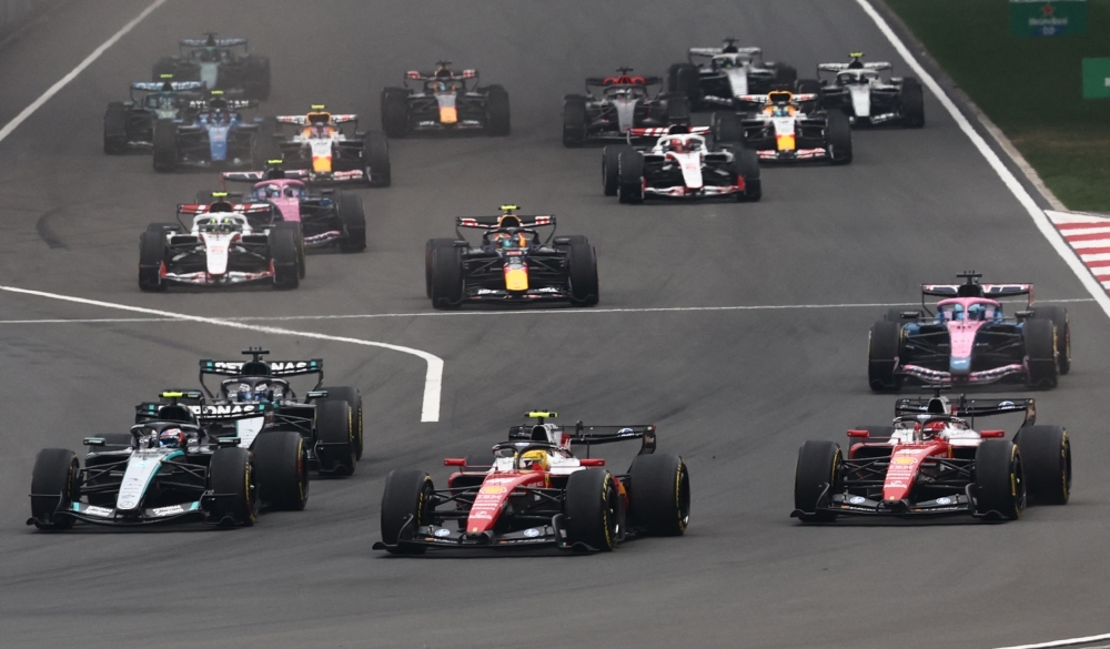 Formula One F1 - Chinese Grand Prix - Shanghai International Circuit, Shanghai, China - March 15, 2026 Ferrari's Lewis Hamilton, Mercedes' Andrea Kimi Antonelli, Ferrari's Charles Leclerc, Mercedes' George Russell, Alpine's Pierre Gasly, Red Bull's Isack Hadjar, Haas' Oliver Bearman, Alpine's Franco Colapinto and drivers i 