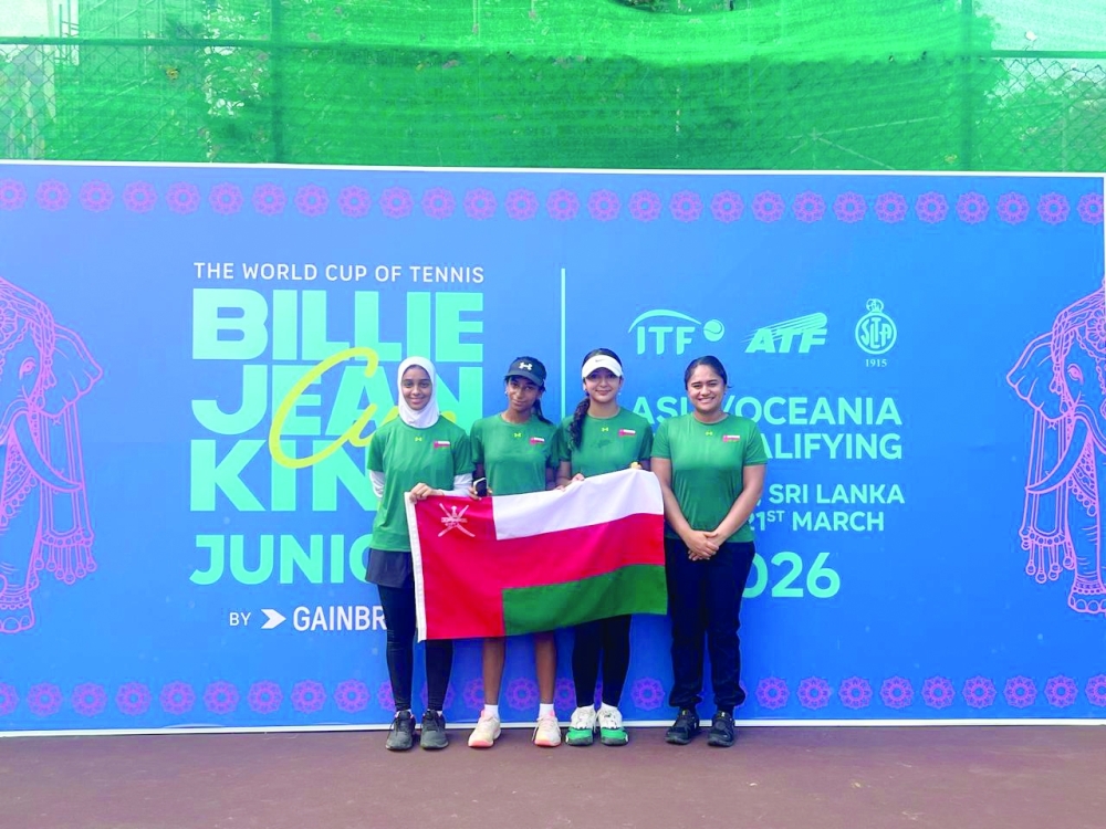 The squad includes Areen al Azkawi, Taliya al Busaidy and Salma al Riyami with Sarah al Balushi heading the delegation.