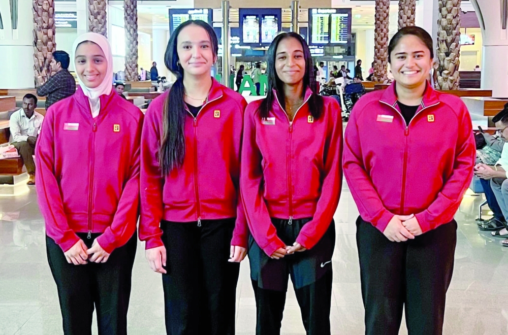 The squad includes Areen al Azkawi, Taliya al Busaidy and Salma al Riyami with Sarah al Balushi heading the delegation.