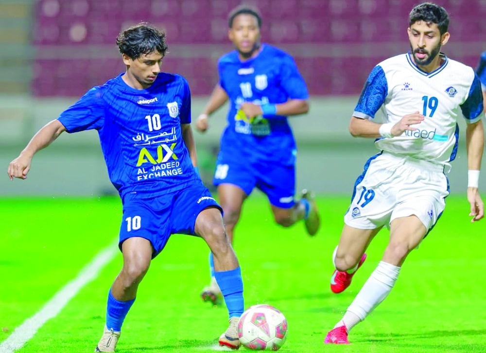 Al Nasr and Al Shabab players in action at Al Saada Sports Complex.