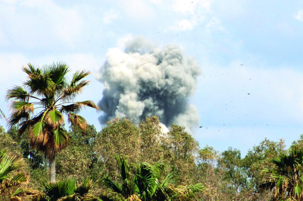 Smoke rises from the site of an Israeli airstrike that targeted the Lebanese city of Tyre. — AFP