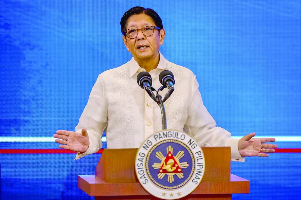 Philippine President Ferdinand Marcos Jr speaks during a press conference after declaring a state of national emergency amid rising fuel prices due to the ongoing conflict in the Middle East, at Malacanang Palace in Manila, Philippines. — Reuters