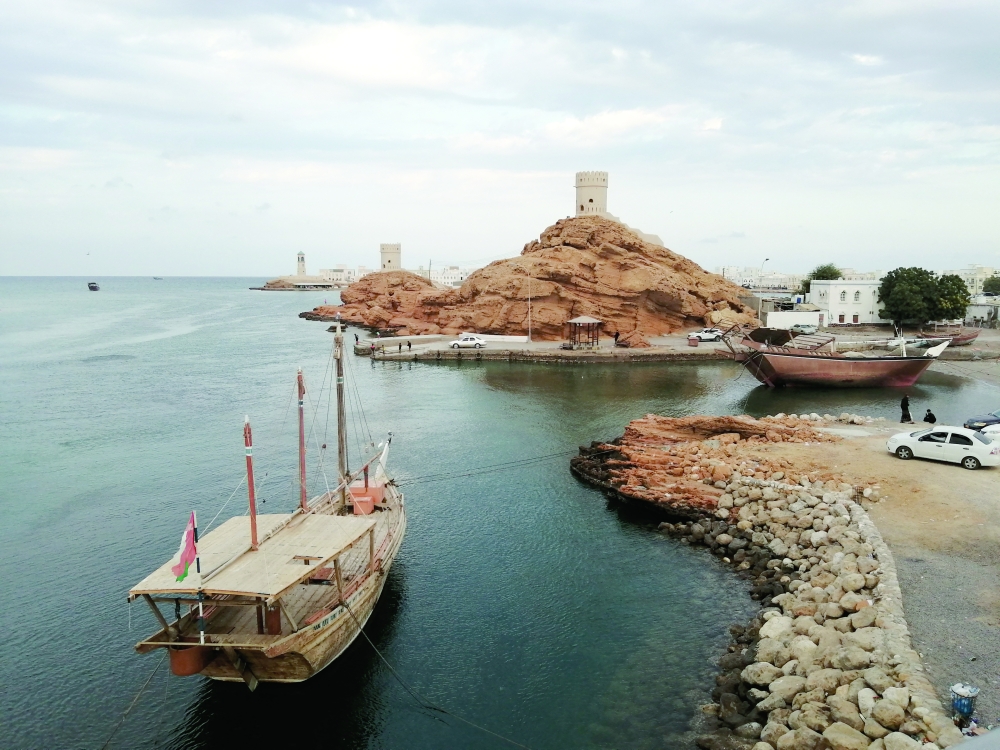 Docking for dhows and other traditional boats at Sur Port