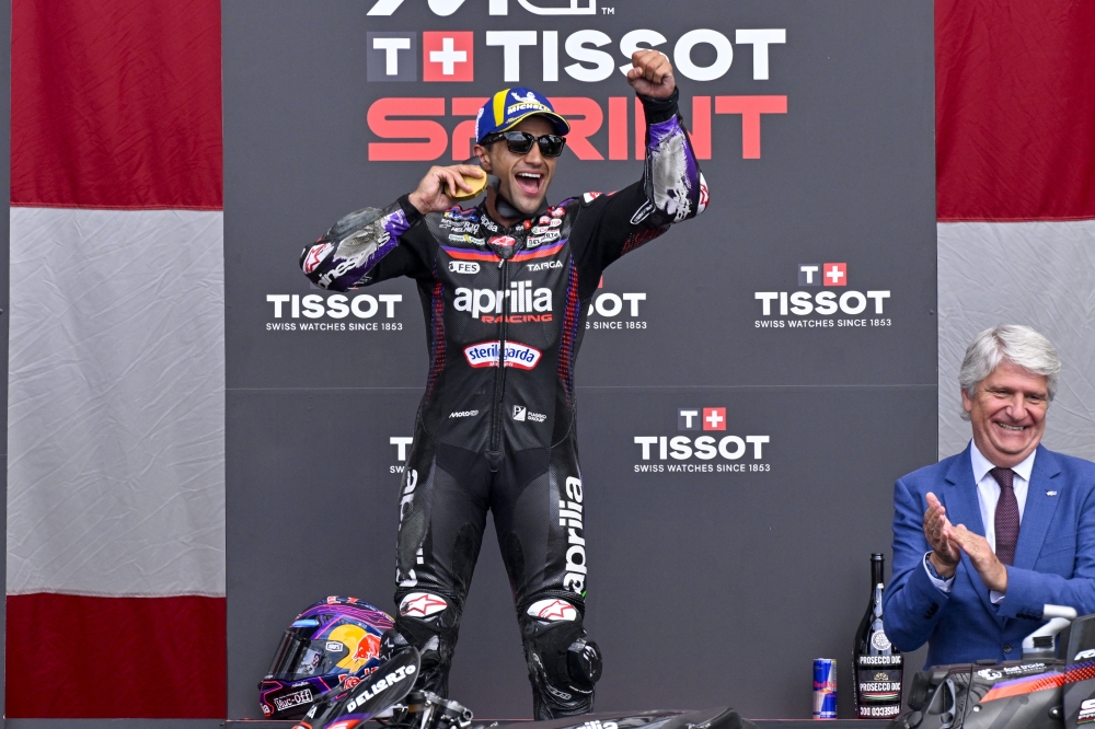 Aprilia Racing's Martin wins US MotoGP sprint, Bezzecchi crashes