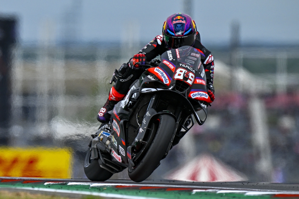 Aprilia Racing Team Jorge Martin (89) rides during practice and qualifying for the 2026 Red Bull Grand Prix of the United States  