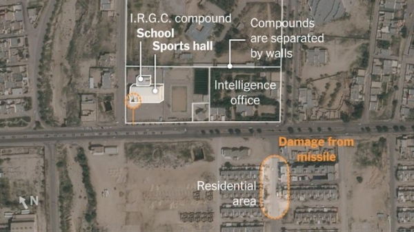Missile hit Iranian sports hall and school: NYT