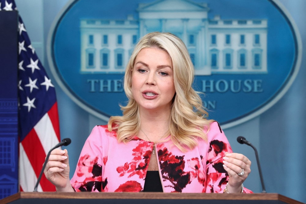 White House press secretary Karoline Leavitt holds a briefing at the White House in Washington