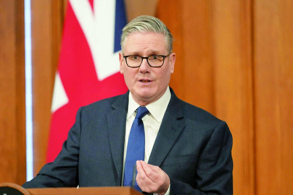 Britain's Prime Minister Keir Starmer speaks during a press conference at Downing Street in London. — Reuters