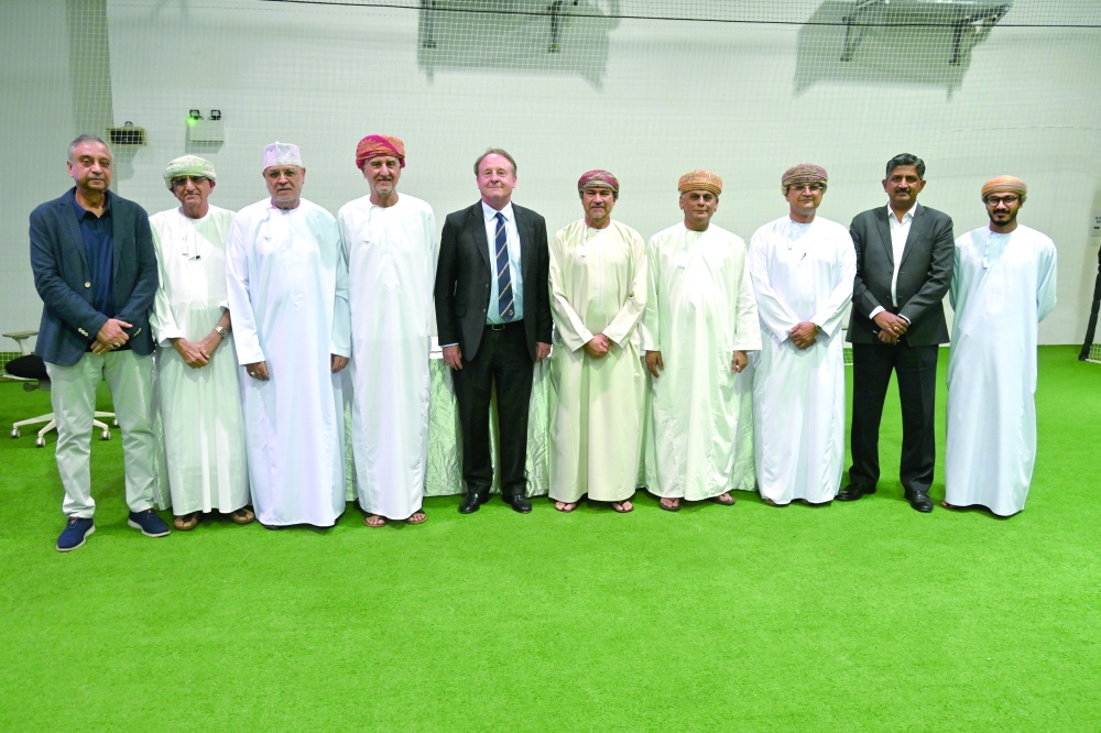 The Oman Cricket board members after the AGM at the Oman Cricket headquarters in Al Amerat on Tuesday.