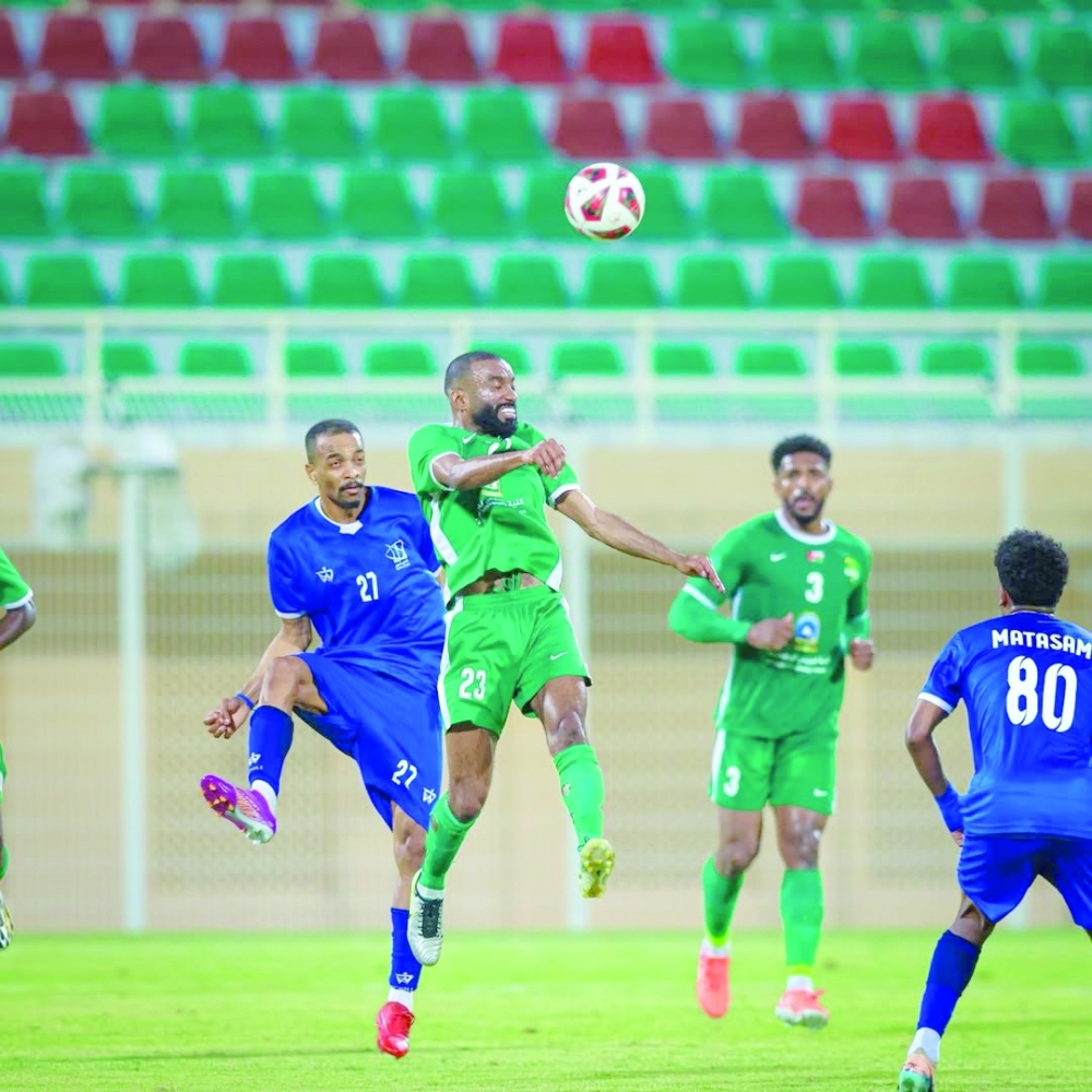 Al Nahda and Sur players in action during the Jetour Cup semifinal.