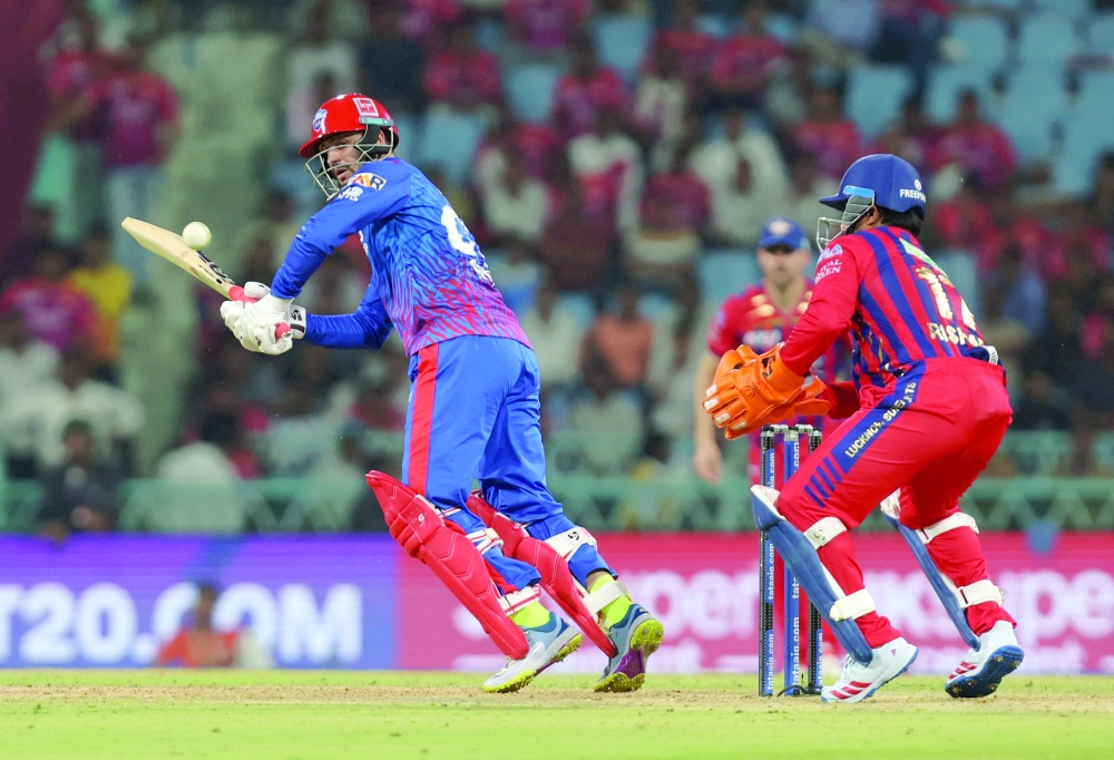 Delhi Capitals' Sameer Rizvi in action against Lucknow Super Giants. — Reuters