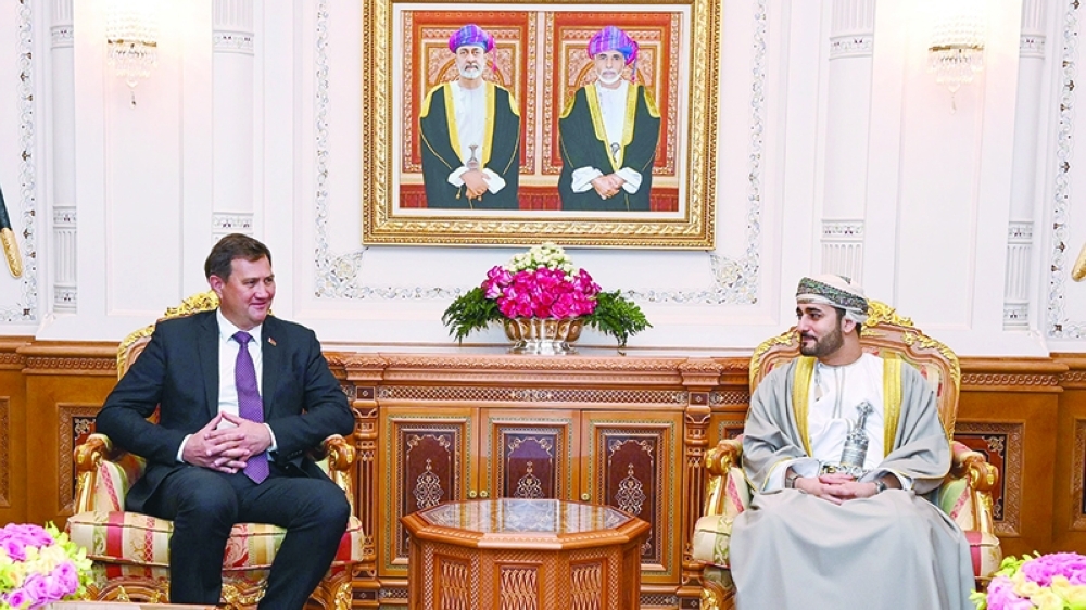 HH Sayyid Theyazin bin Haitham al Said with Maxim Ryzhenkov in Muscat on Thursday