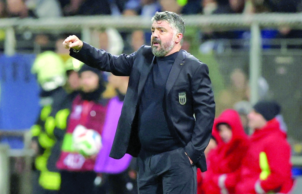 Italy coach Gennaro Gattuso during the match against Bosnia and Herzegovina. — Reuters