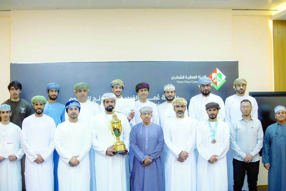 Mohammed bin Khalfan al Saidi of Nakhal Club emerged as champion after collecting eight points at the end of nine rounds of competition. — Salem al Salhi