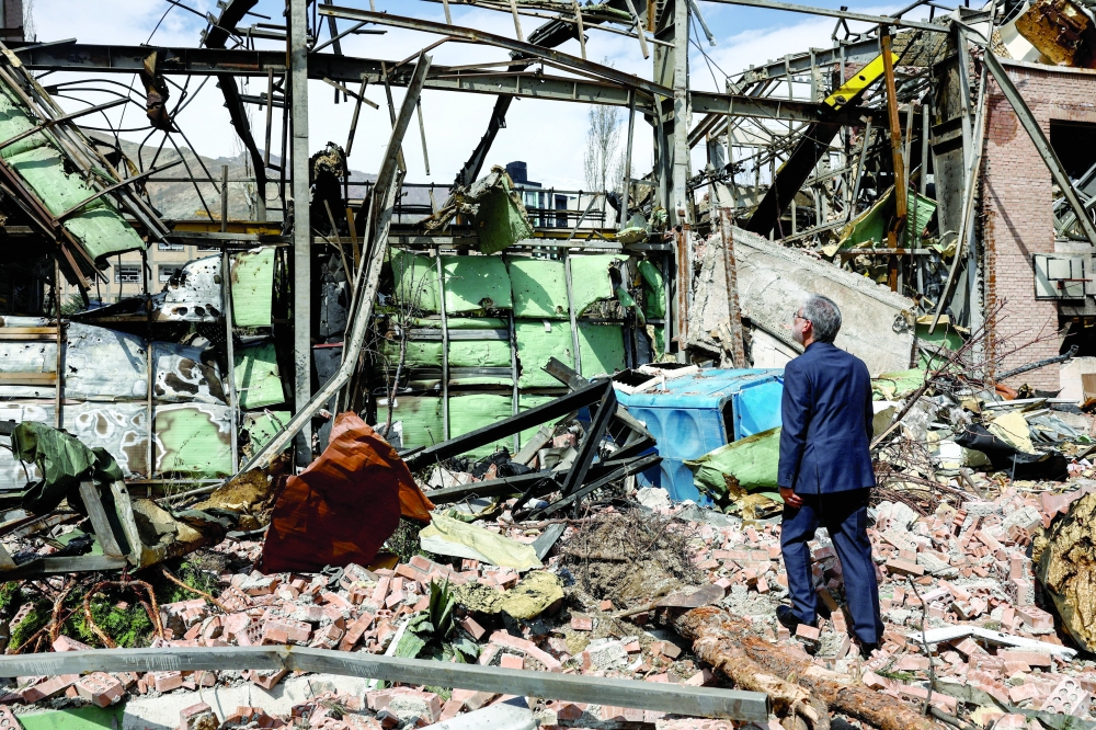 Aftermath of a strike at the Shahid Beheshti University in Tehran