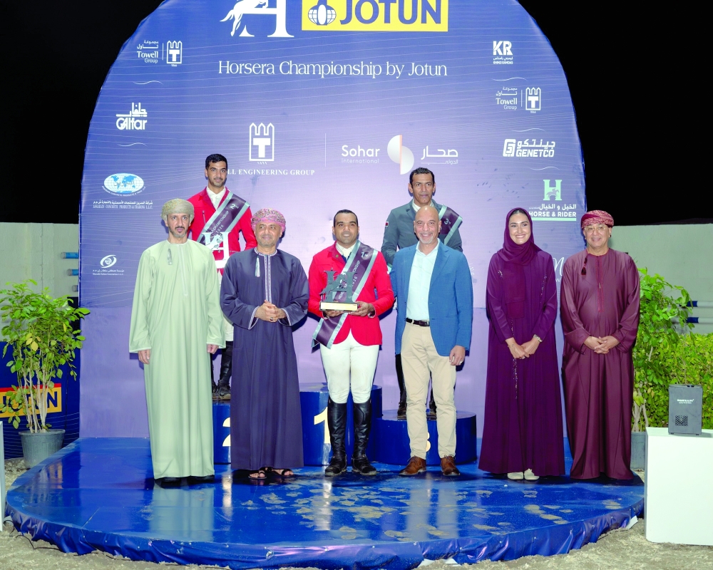 Crowning the winners of the Horsera Show Jumping Championship. — Ayman al Harrasi