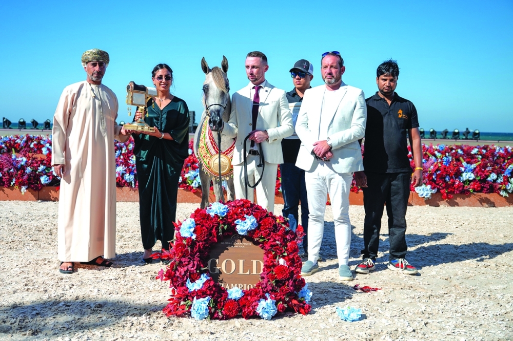 Shalwa al Adwan from Qatar’s al Jumail Stud won the gold medal