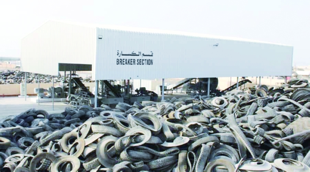 Used tyre processing facility in Saham.
