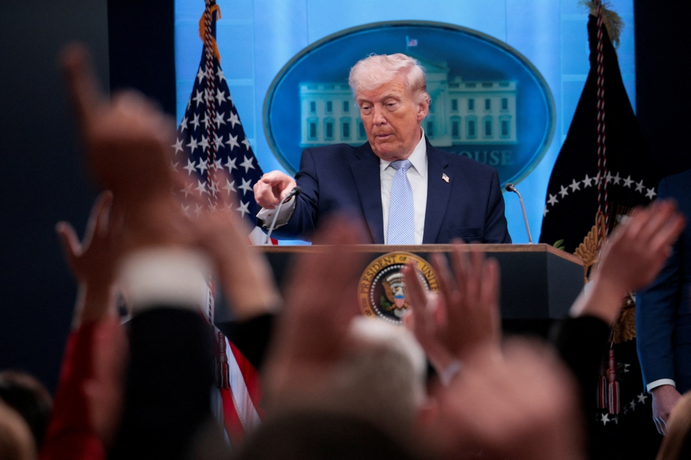 U.S. President Trump holds a press conference in the briefing room at the White House